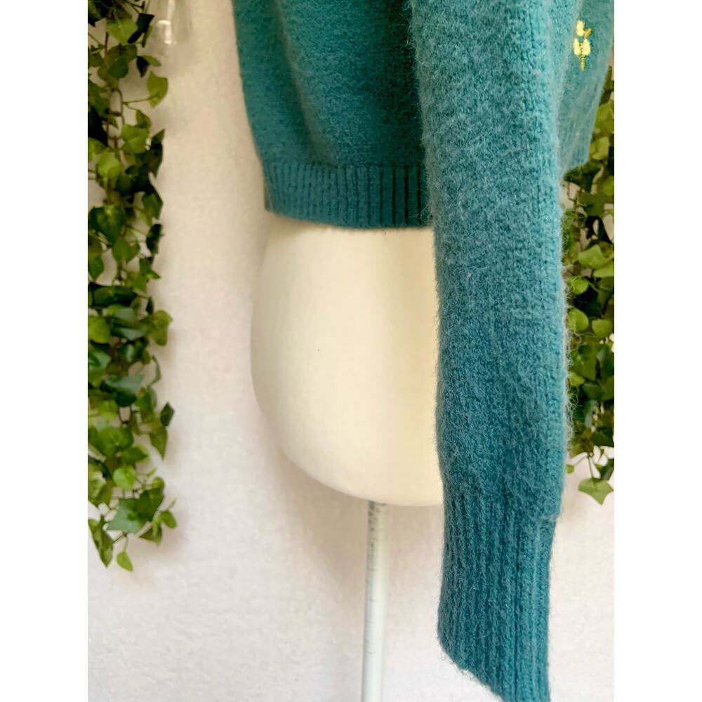 Witty Fox Blue and yellow Floral Button Up Cropped Sweater Cardigan Women’s XS - Picture 6 of 9